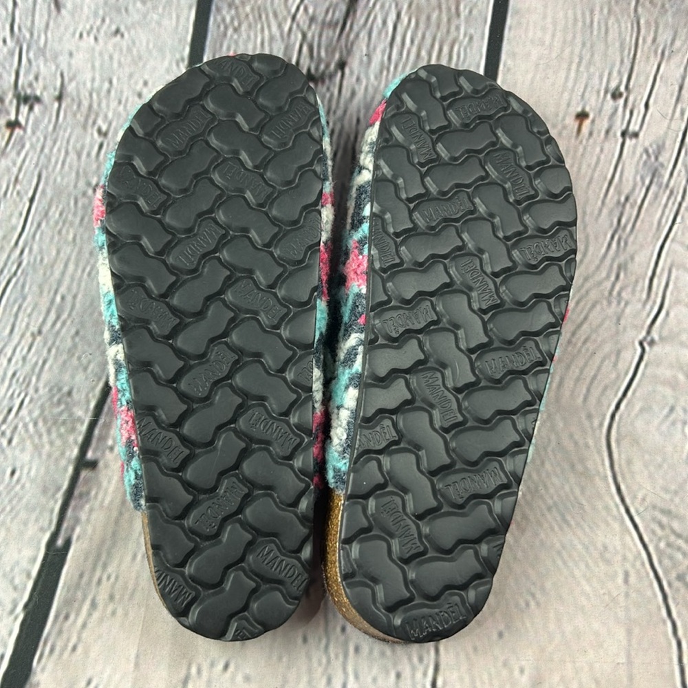 MANDEL Made in Italy Blue White & Pink Stars Slip On Clogs Mules Flats - Picture 11 of 17